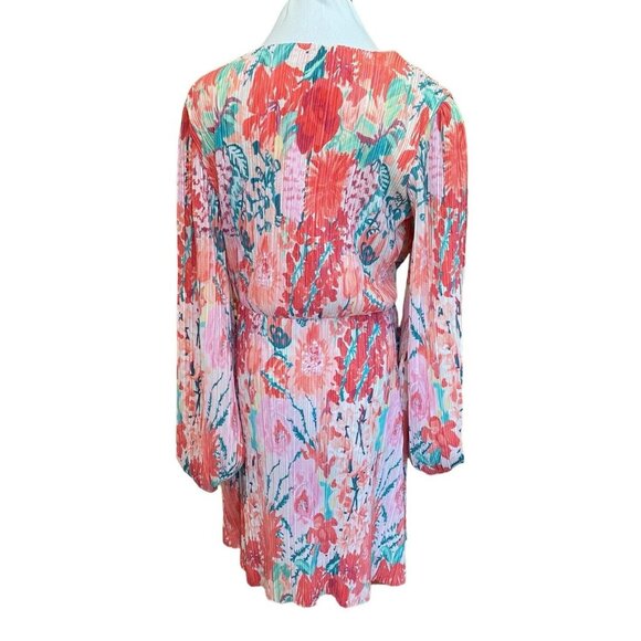 H&M Black Electric Pleats Puff Long Sleeve Plisse Wrap Dress Size: M - Picture 2 of 9